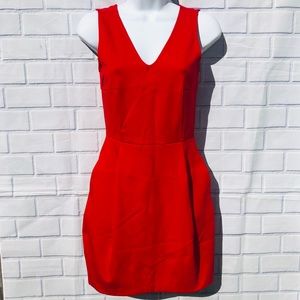 Armani Exchange Cocktail Dress X SMALL Red V Neck